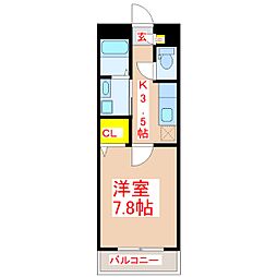 Egret 1Kの間取図画像