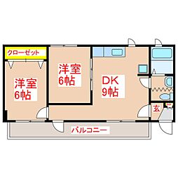 アーベインタカオ 2DKの間取図画像
