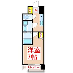 S-RESIDENCE加治屋町achieve 1Kの間取図画像