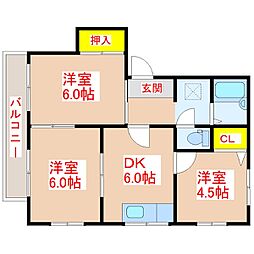 フレグランスKA 3DKの間取図画像