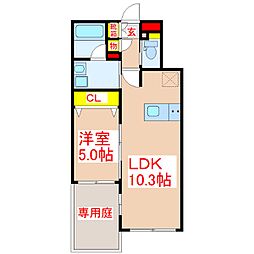 リテラス清水 1LDKの間取図画像