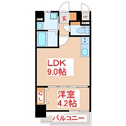 加治屋町MSH 1LDKの間取図画像