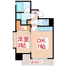 LinkuscoutIZUMI 1DKの間取図画像