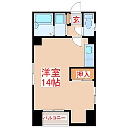 セジュール新屋敷 ワンルームの間取図画像