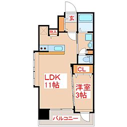 グランフィオーレ 1LDKの間取図画像