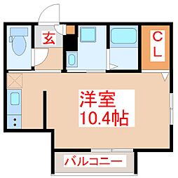 Rapiros ワンルームの間取図画像