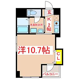 クレスト呉服町 1Kの間取図画像