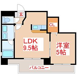 さくらヒルズ西千石 1LDKの間取図画像
