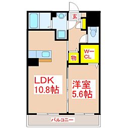 ＭＯＫＯＮＯマンション 2階1LDKの間取り