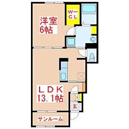 アルドール・アサヒ1 1LDKの間取図画像