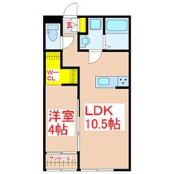 パーチェストーン 1LDKの間取図画像