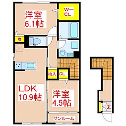 グランツヴィラ 2SLDKの間取図画像