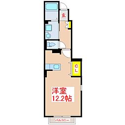 プリムローズC ワンルームの間取図画像