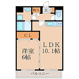 シンフォニー加治木 1LDKの間取図画像