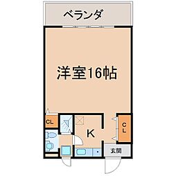 森喜ビル ワンルームの間取図画像