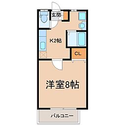 フェヴァリーF 1Kの間取図画像