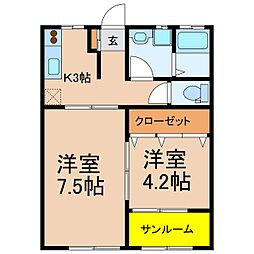 リヴィエールB 2階