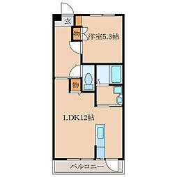 サムシングビル 1LDKの間取図画像