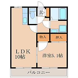 グランヒル小川 1LDKの間取図画像