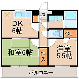 エメラルド 2DKの間取図画像