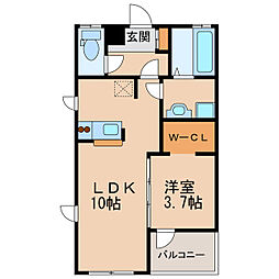 ネオブレス 1LDKの間取図画像