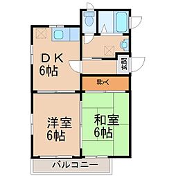 サンリブレ寿 2DKの間取図画像