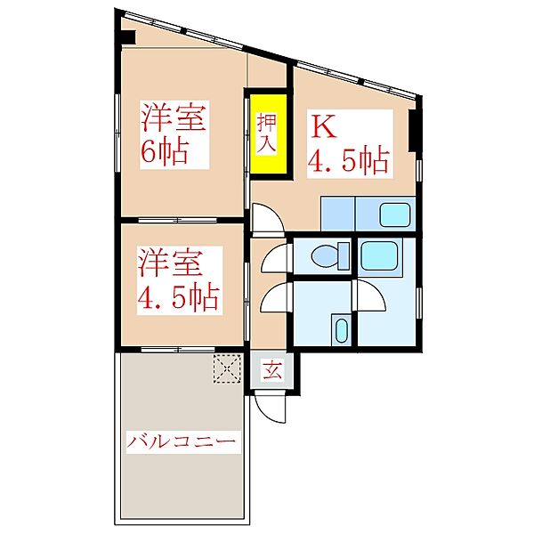 ＫＡＹＯＫＯビル ｜鹿児島県霧島市国分中央3丁目(賃貸マンション2K・4階・34.00㎡)の写真 その2