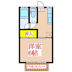 グリーンハイツ福島 1Kの間取図画像