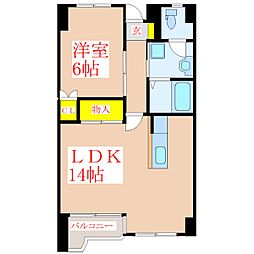 ロイヤルシティ見次 1LDKの間取図画像