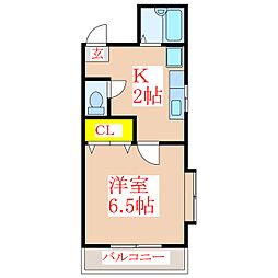 ドリーム・SUN 1Kの間取図画像
