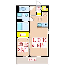 セジュールパルフェ2 1LDKの間取図画像