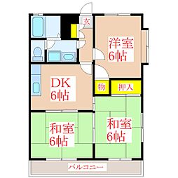 パストラール2 3DKの間取図画像