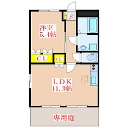 レイクレア2 1LDKの間取図画像