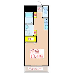 コーポ諏訪II ワンルームの間取図画像