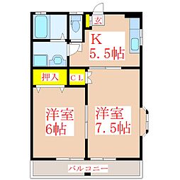 ビーノメゾン 2Kの間取図画像