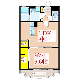 パストラル国分 1LDKの間取図画像