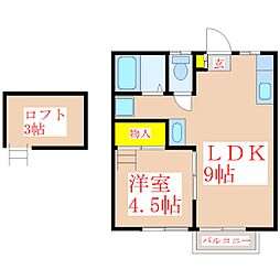レジオンドヌール 1LDKの間取図画像