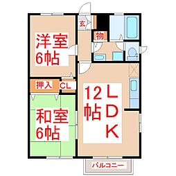 メゾンコスモス 2LDKの間取図画像