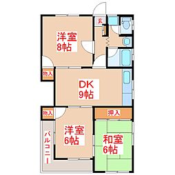 ニューKコーポ 3DKの間取図画像