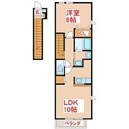 カルム・シャンブール1 1LDKの間取図画像
