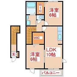 ティエラA 2LDKの間取図画像