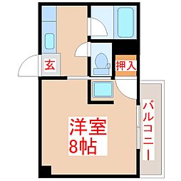 コーポマキシム東谷山 1Kの間取図画像