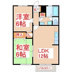 メゾンコスモス 2LDKの間取図画像