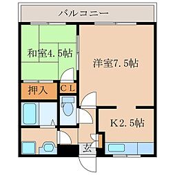 エンタープライスマンション 2Kの間取図画像