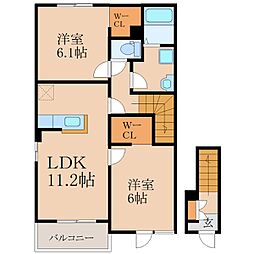 ビオトープ1 2LDKの間取図画像