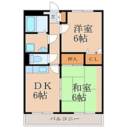 G&Gグローリアスガーデン 2DKの間取図画像