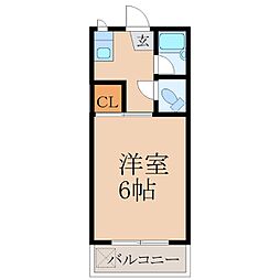 カスタリア 1Kの間取図画像