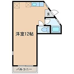 カーサビアンゴ ワンルームの間取図画像