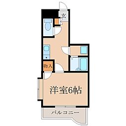 ウエストガーデンヒルB 1Kの間取図画像