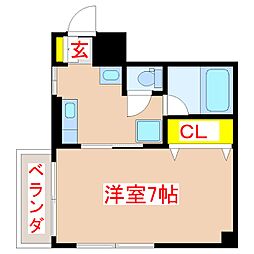 サンライズ荒田 5階1Kの間取り